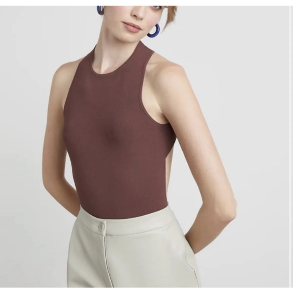 Who what wear nala open back body suit in brown